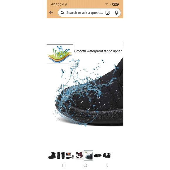 HSYOOES black faux fur lined waterproof winter snow ankle boots size 9 Runs Big - Picture 5 of 11